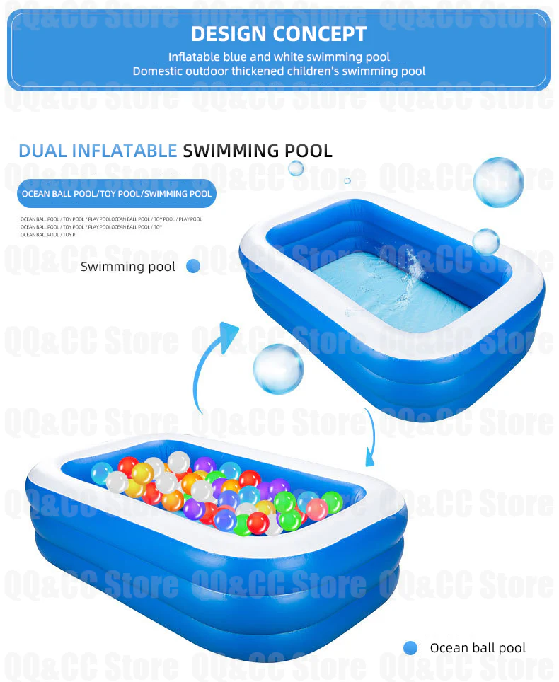 3M/2.6/2M Large Inflatable Swimming Pool - Image 10
