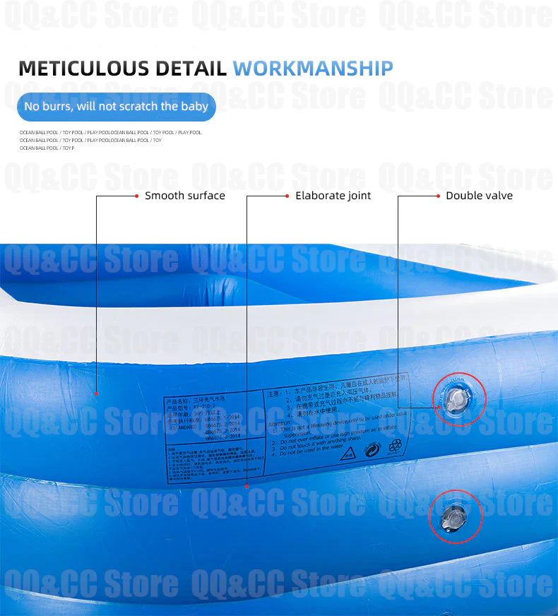 3M/2.6/2M Large Inflatable Swimming Pool - Image 12