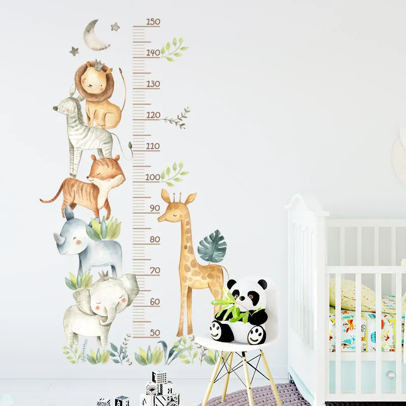 3PC Cartoon Animal Height Ruler Wall Stickers - Image 3
