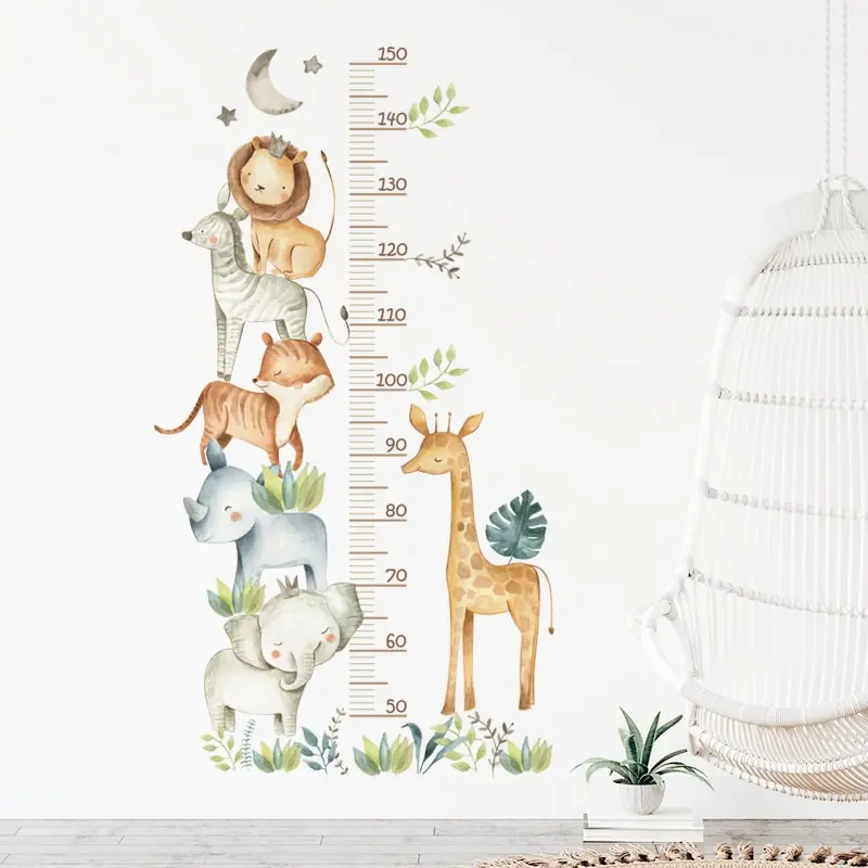 3PC Cartoon Animal Height Ruler Wall Stickers - Image 4