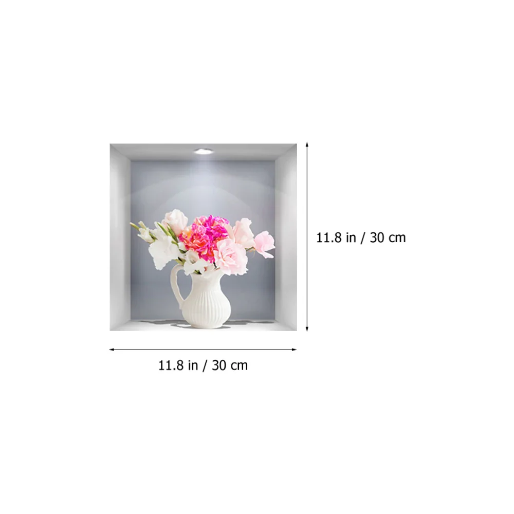 3PCS 3D Flower Vase Wall Stickers - Image 8