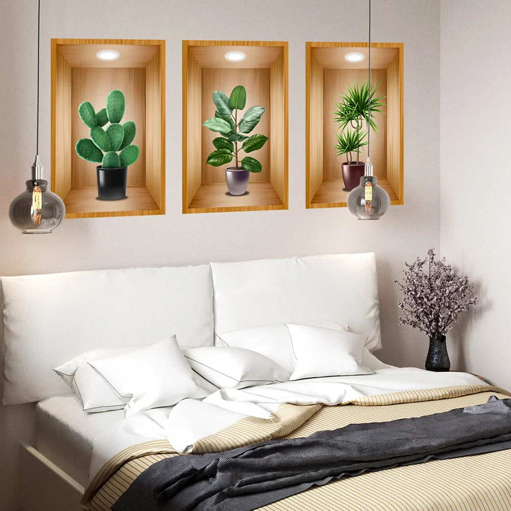 3Pcs Plants Wall Stickers - Image 3