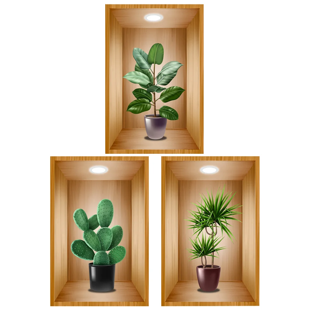 3Pcs Plants Wall Stickers - Image 5