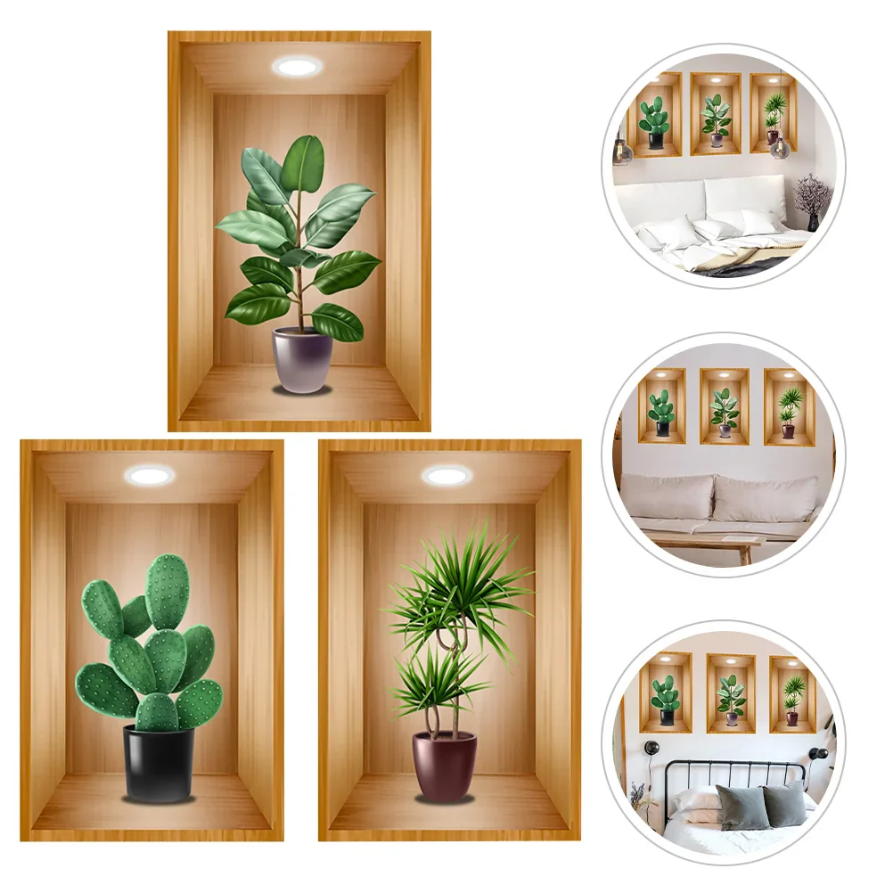 3Pcs Plants Wall Stickers - Image 6