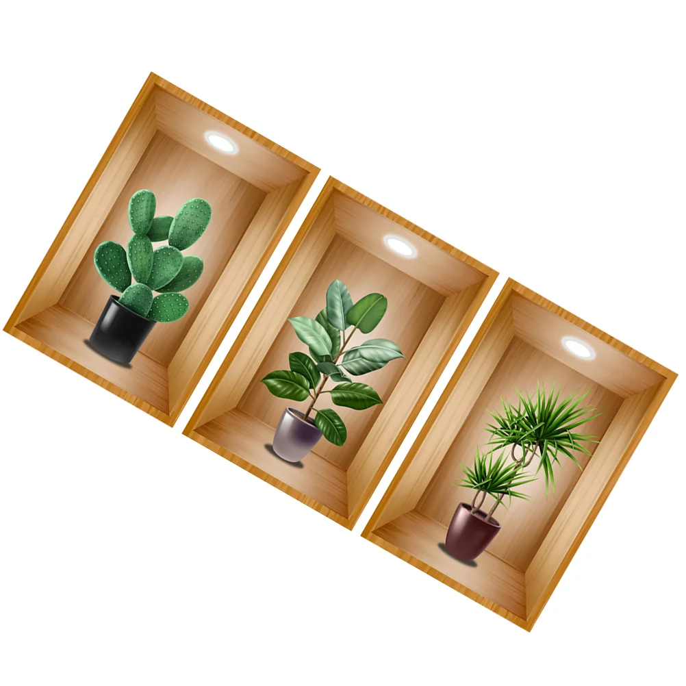 3Pcs Plants Wall Stickers - Image 7