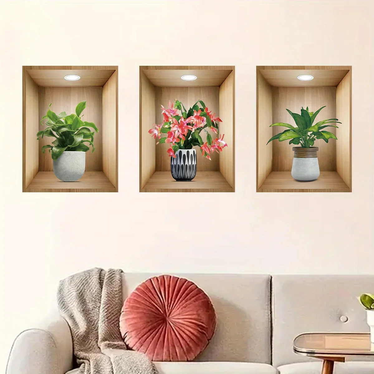 3PCS Potted Flower Plant Wall Stickers - Image 3