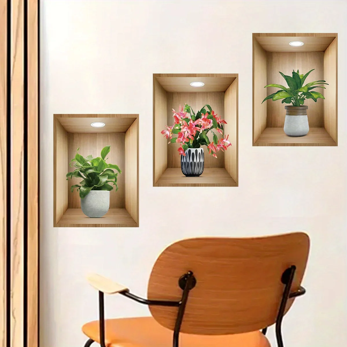 3PCS Potted Flower Plant Wall Stickers - Image 4