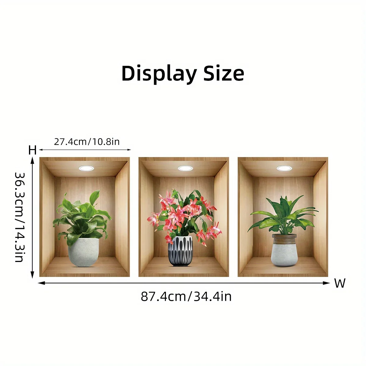 3PCS Potted Flower Plant Wall Stickers - Image 5