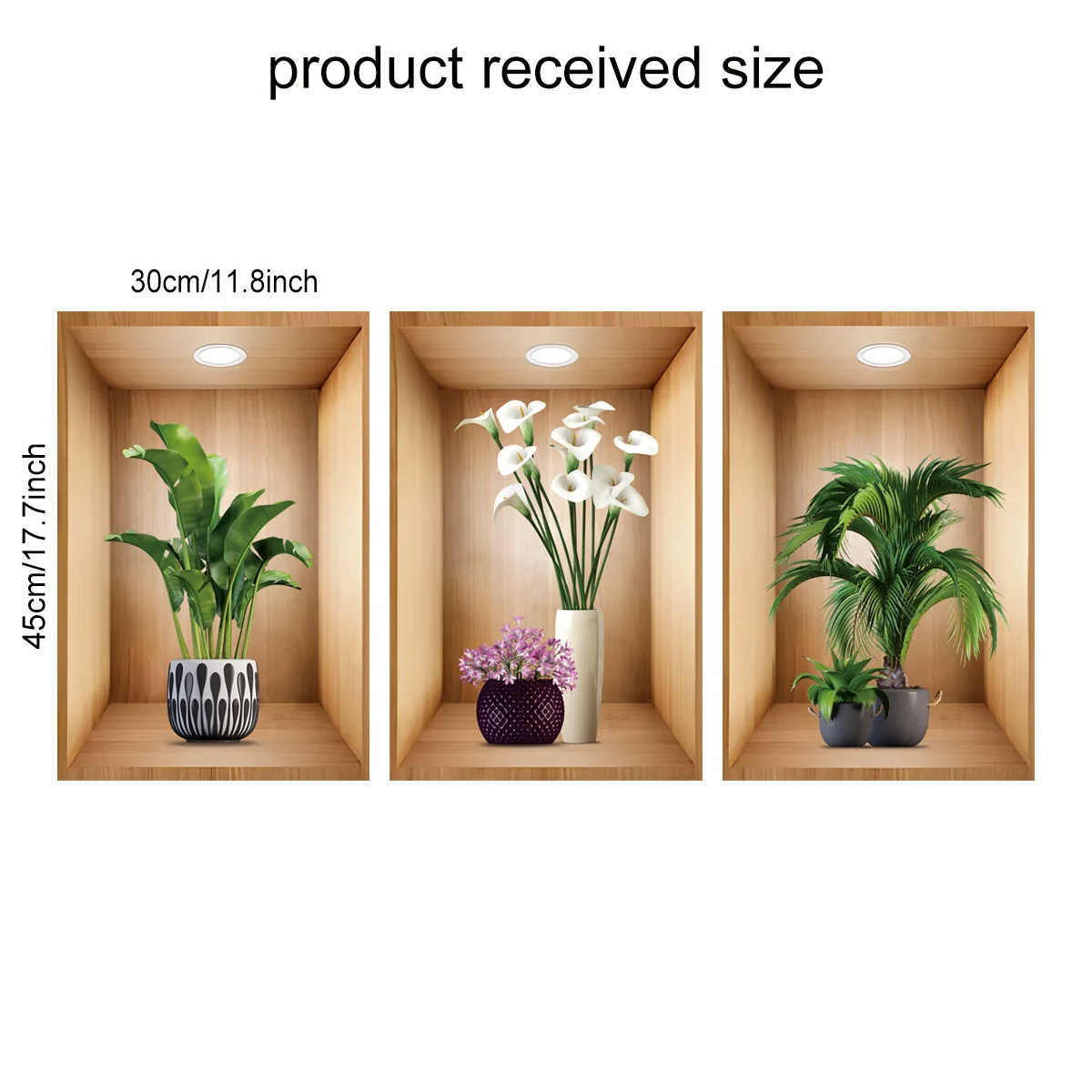 3PCS/Set 3D Plant Vase Wall Stickers - Image 6
