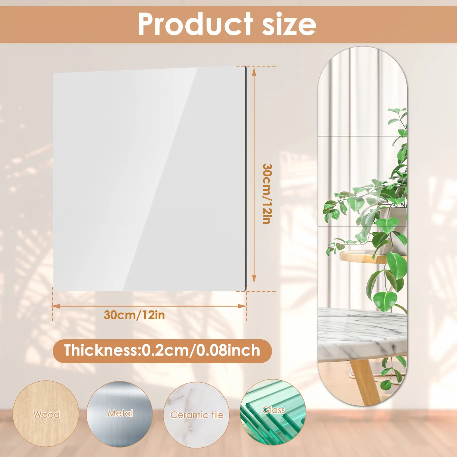 4 PCS Dura Mirror Stickers - Image 3