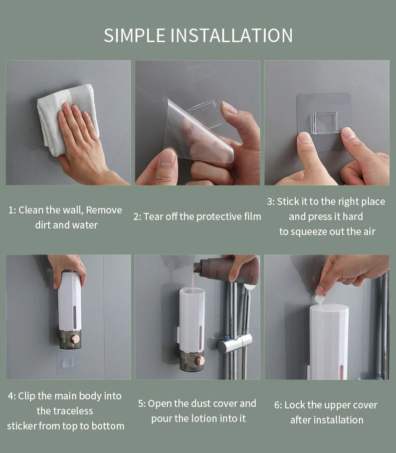 450ml Wall Mounted Soap Dispenser - Image 7