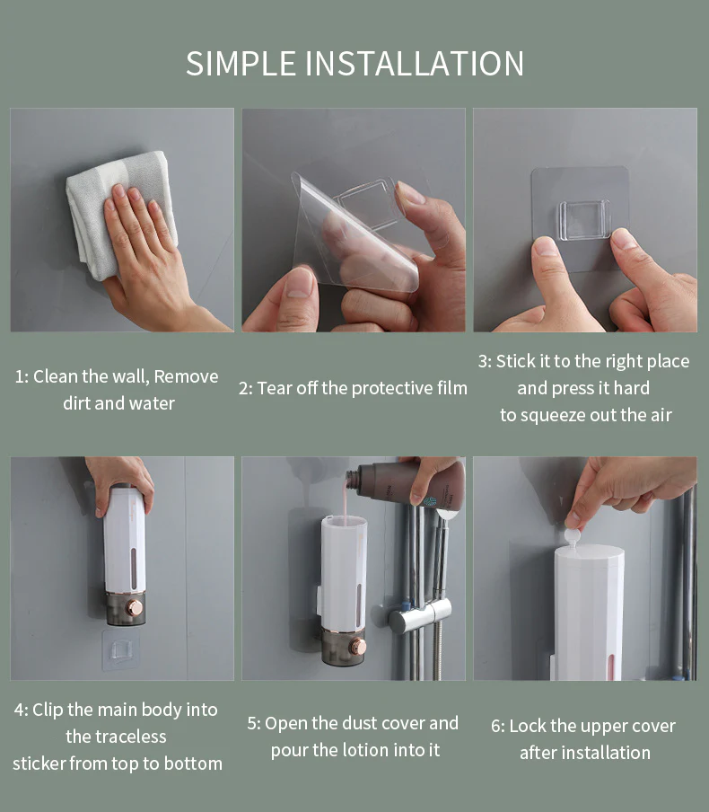 450ml Wall Mounted Soap Dispenser - Image 9