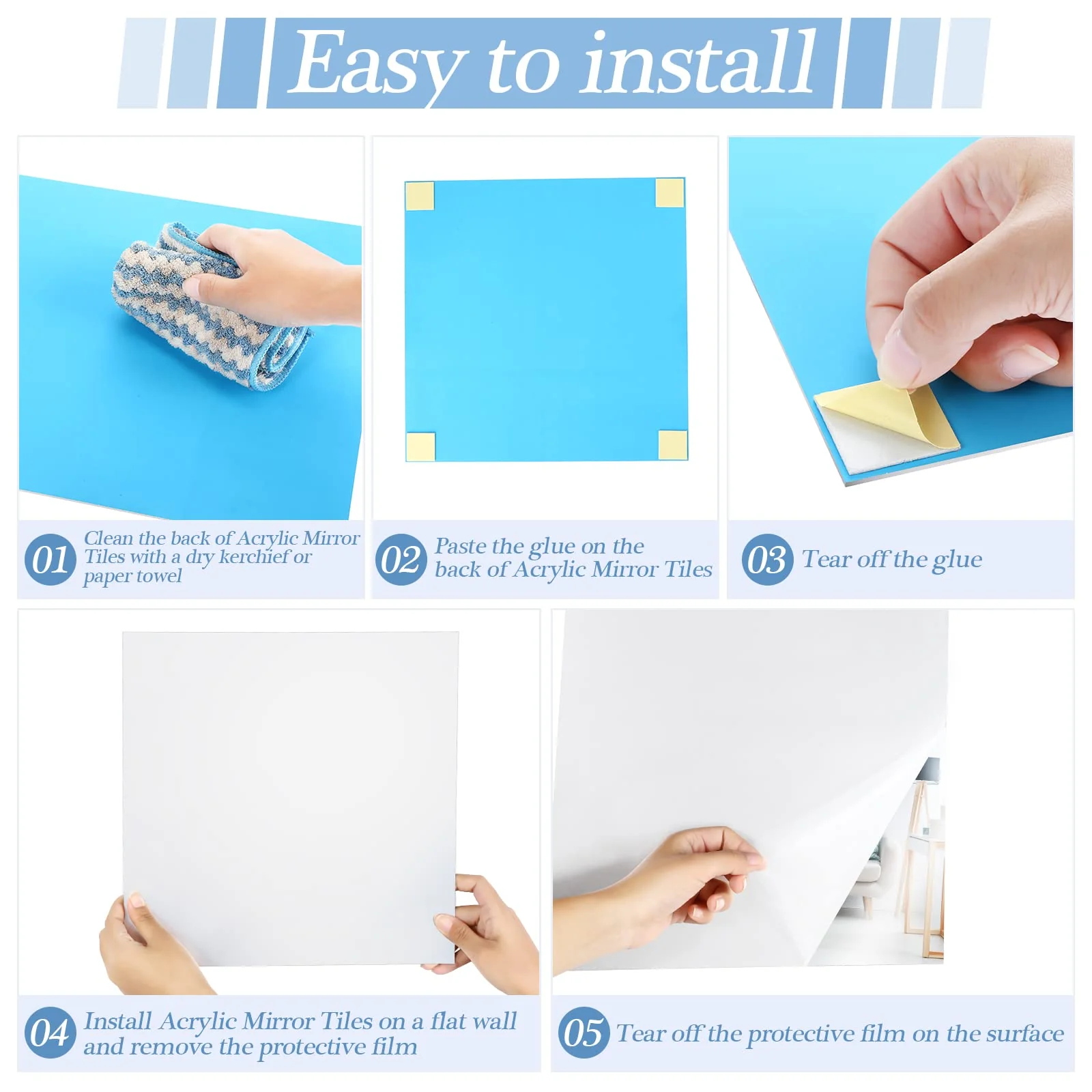 4PCS 3D Wall Mirror - Image 11
