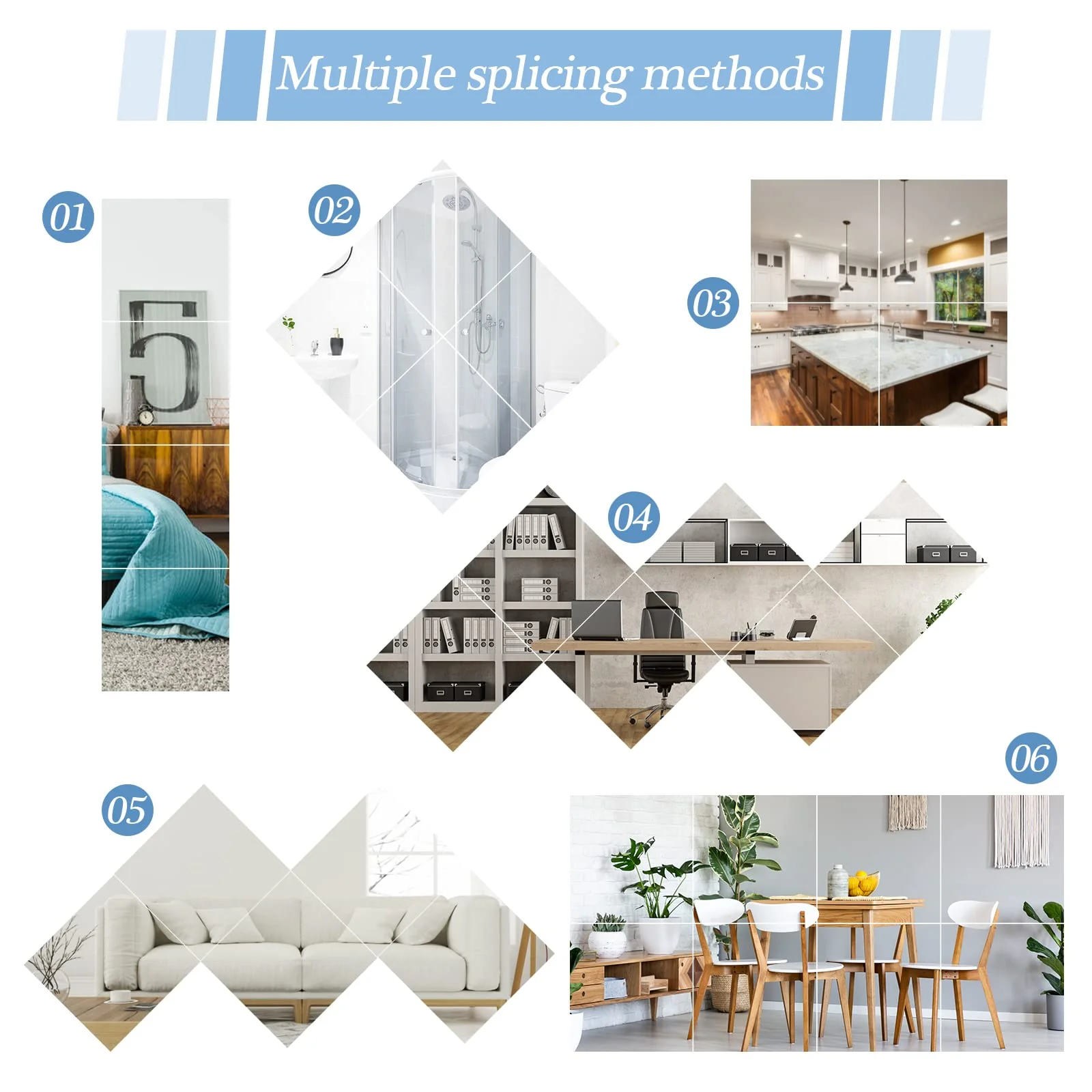 4PCS 3D Wall Mirror - Image 3