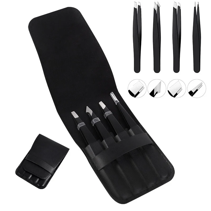 4PCS/5PCS Set Stainless Steel Professional Tweezers - Image 2
