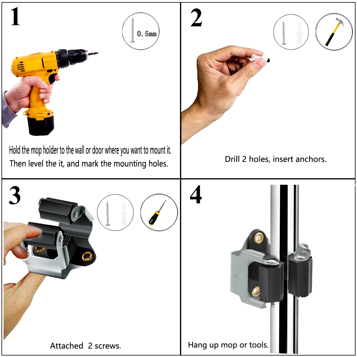 5/10CSStainless Steel Mop Broom Holder - Image 15