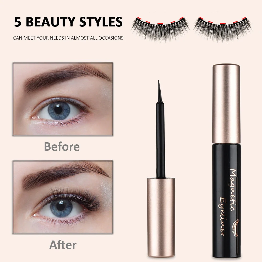 5-Pair Set Magnetic Eyelashes - Image 3