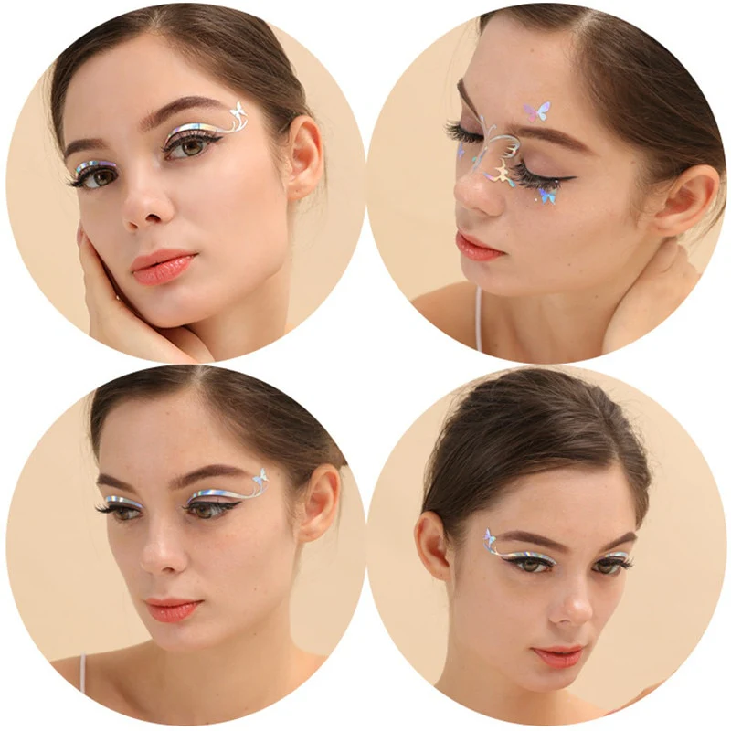 50 Styles Metalic Eyeshadow Glow Stickers - Image 52