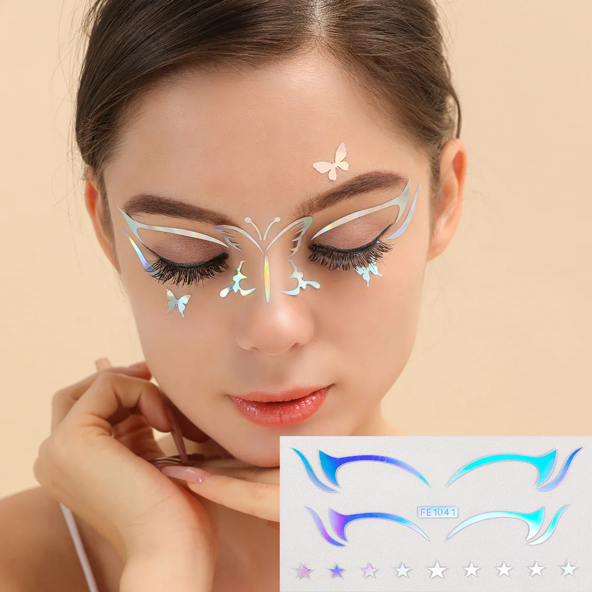 50 Styles Metalic Eyeshadow Glow Stickers - Image 53