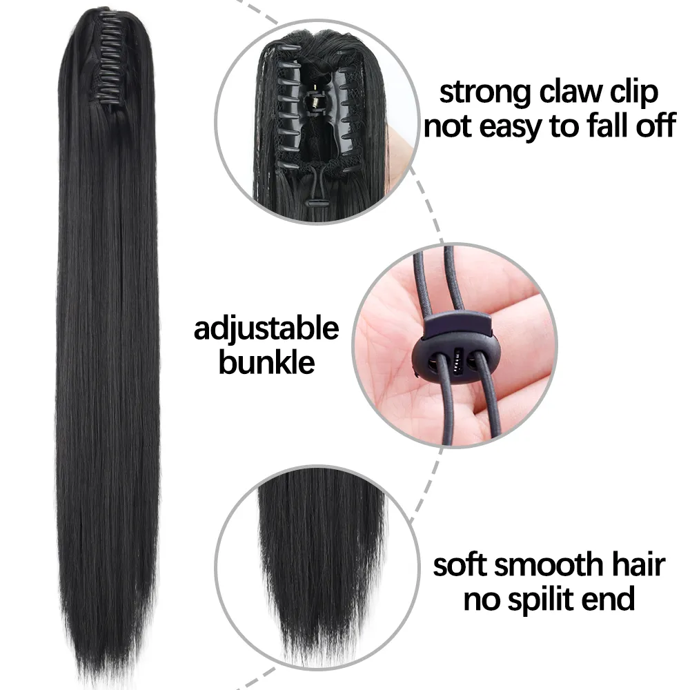 50 Styles Synthetic Long Straight Hair Claw - Image 4