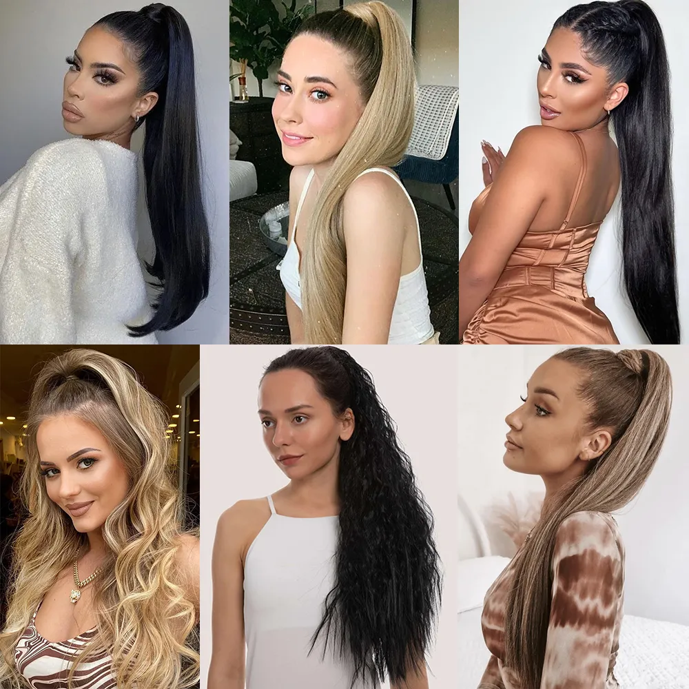 50 Styles Synthetic Long Straight Hair Claw - Image 5