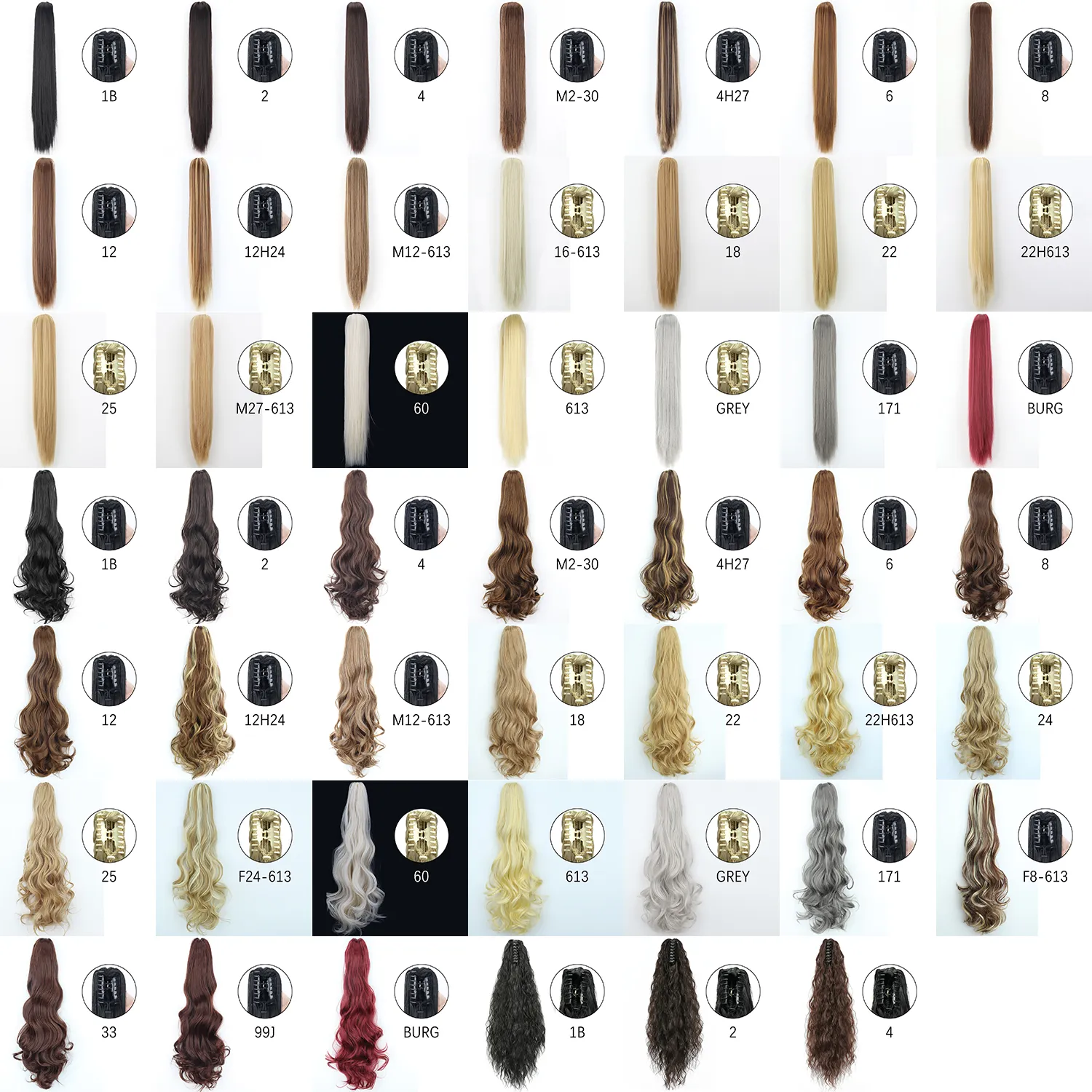 50 Styles Synthetic Long Straight Hair Claw - Image 6
