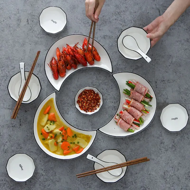 5PCS Ceramic Plate Set - Image 2