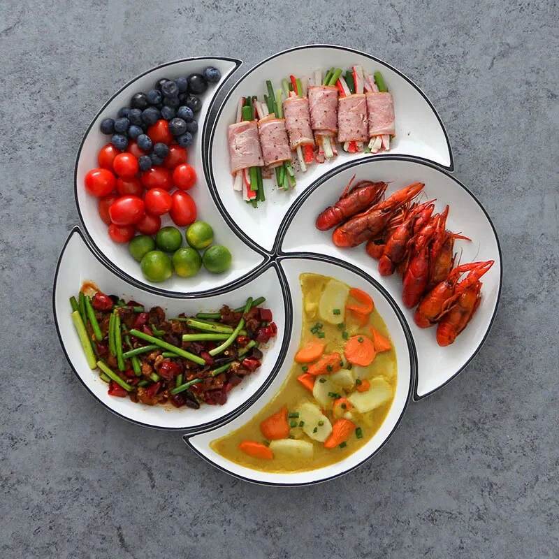 5PCS Ceramic Plate Set - Image 4