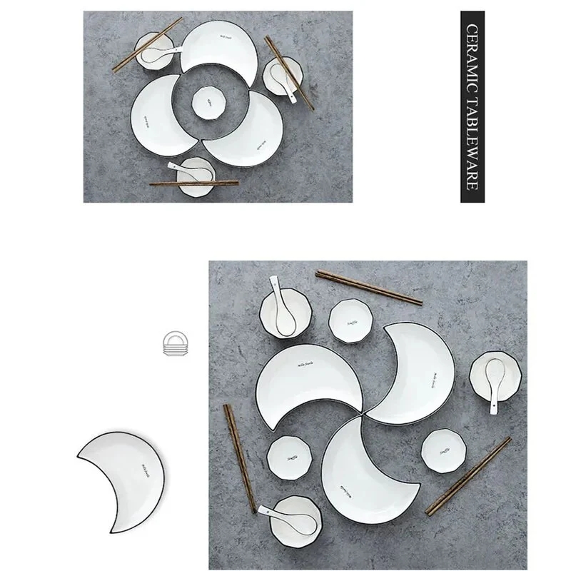 5PCS Ceramic Plate Set - Image 6