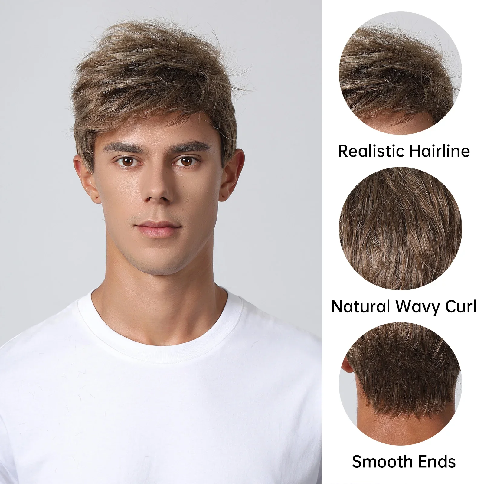 6 Colors Men Synthetic Wig - Image 3