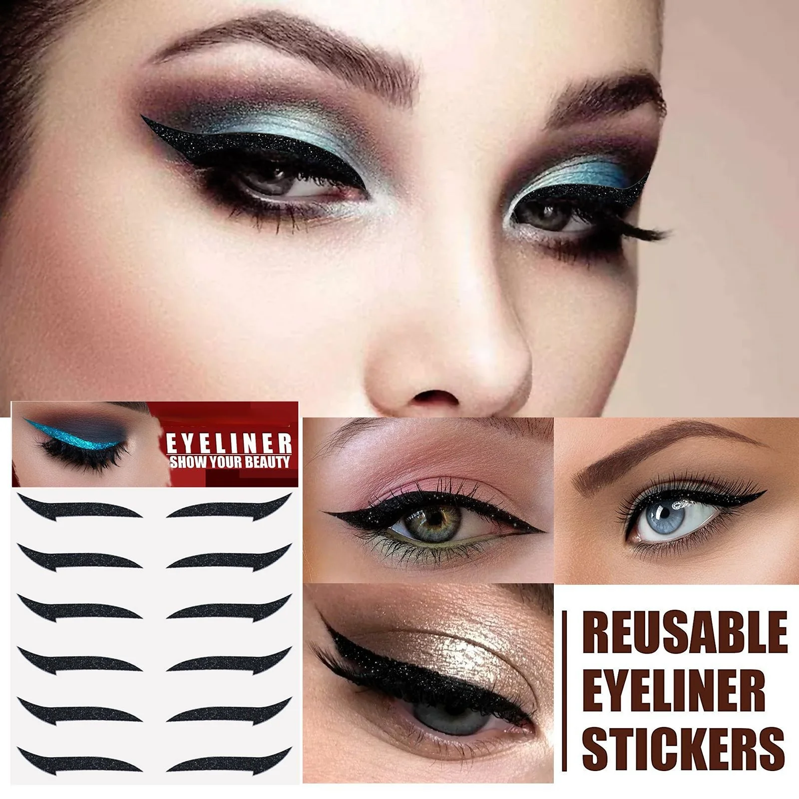 6 Pairs Waterproof Eyeliner Sticker - Image 14