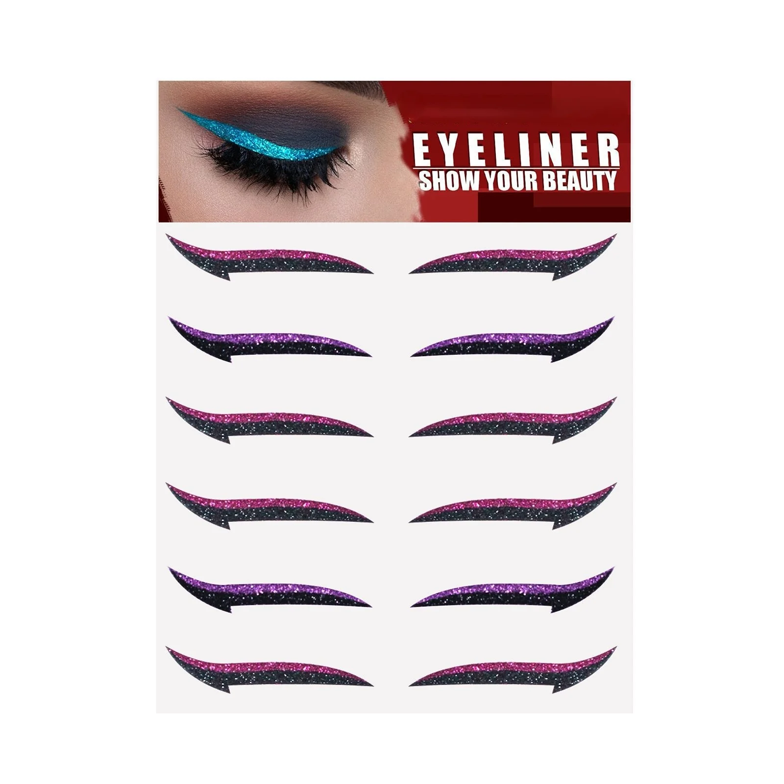 6 Pairs Waterproof Eyeliner Sticker - Image 2
