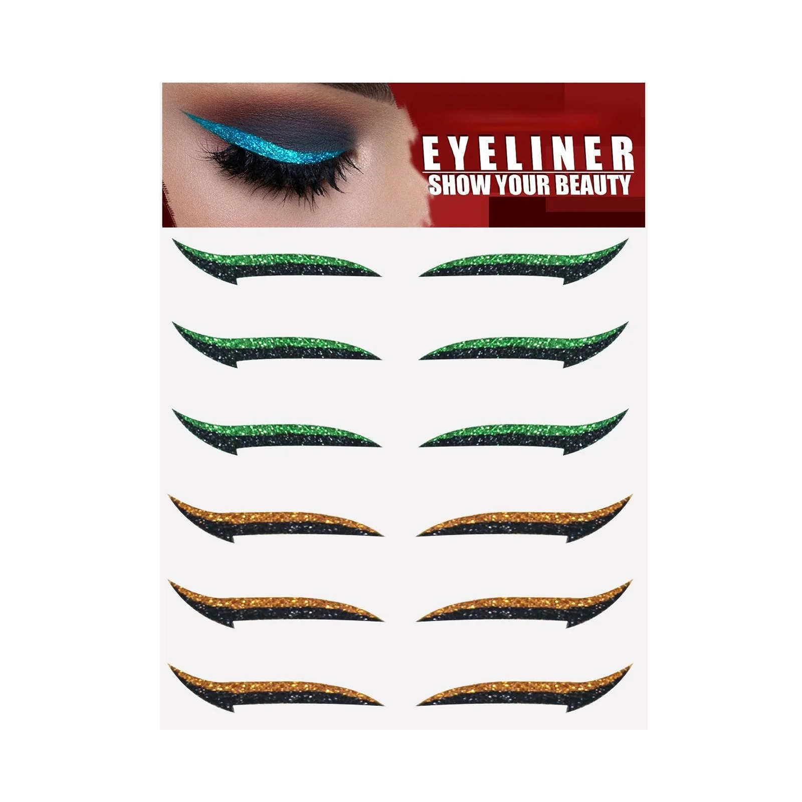 6 Pairs Waterproof Eyeliner Sticker - Image 4