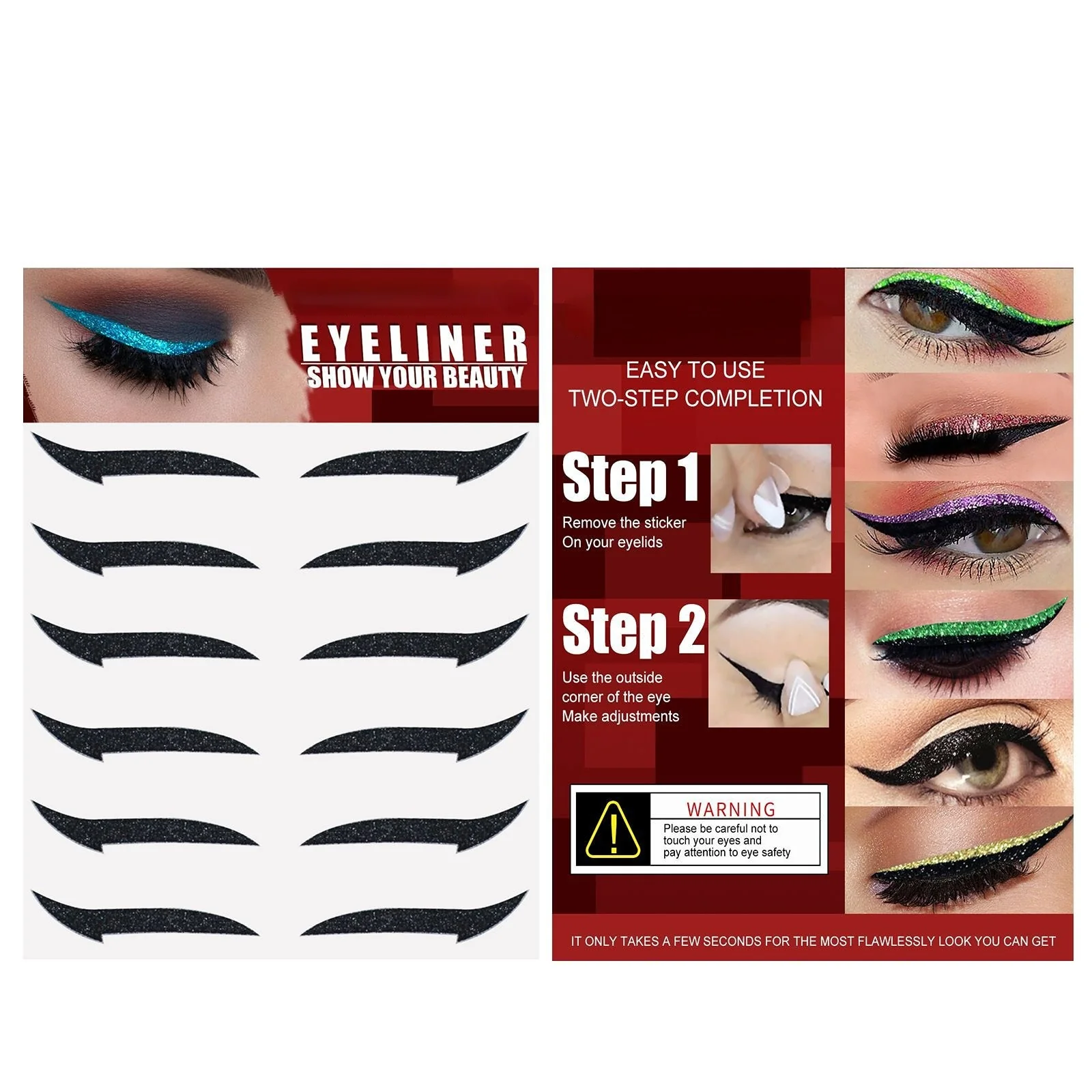 6 Pairs Waterproof Eyeliner Sticker - Image 9