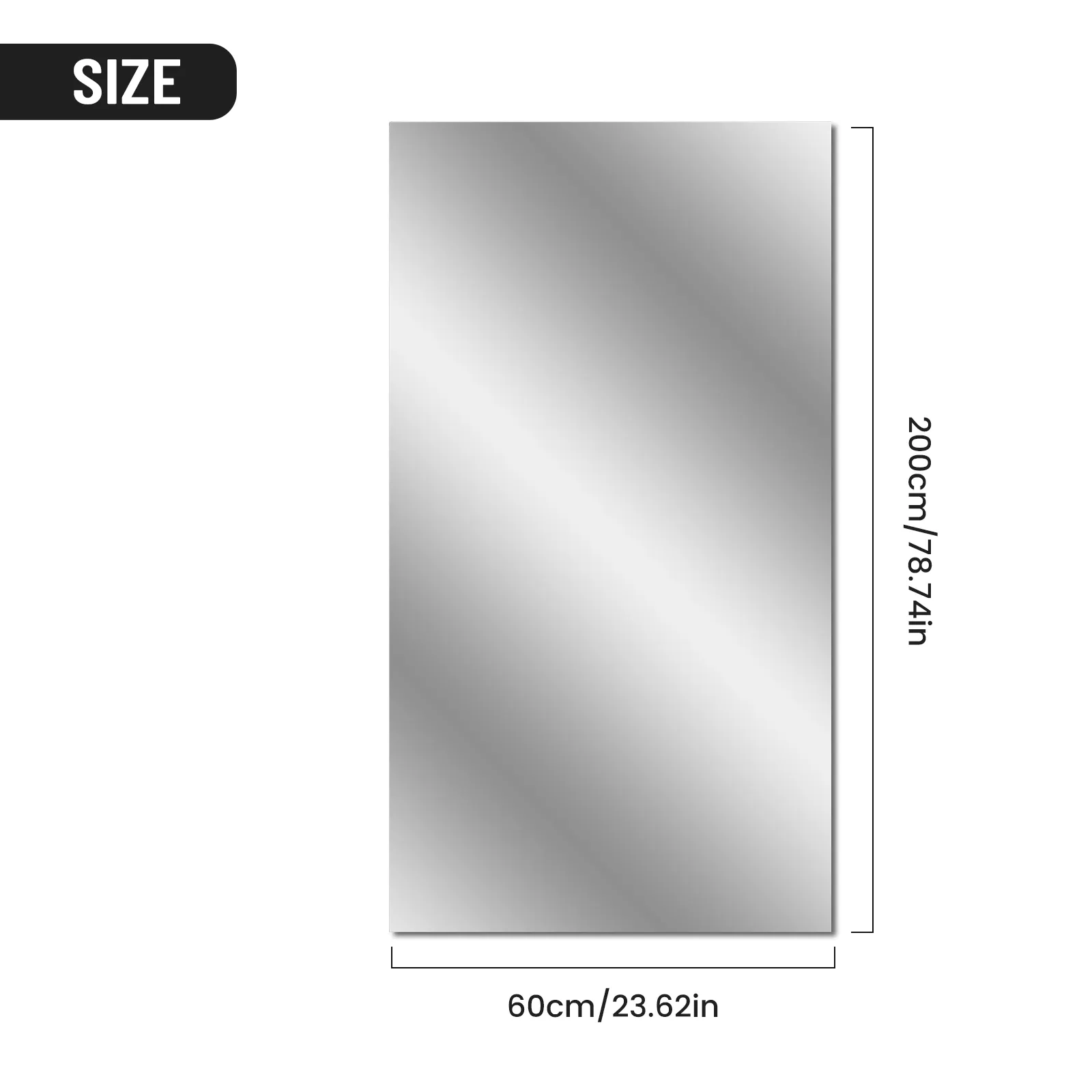 60*200cm Wall Sticker Mirror - Image 5