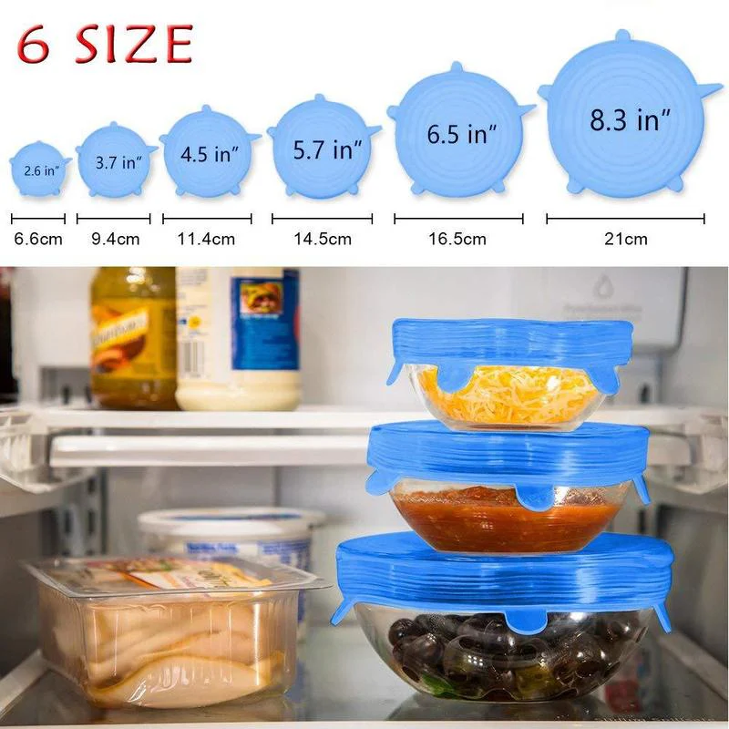 6Pcs/Lot Silicone Food Wrap Cover - Image 3