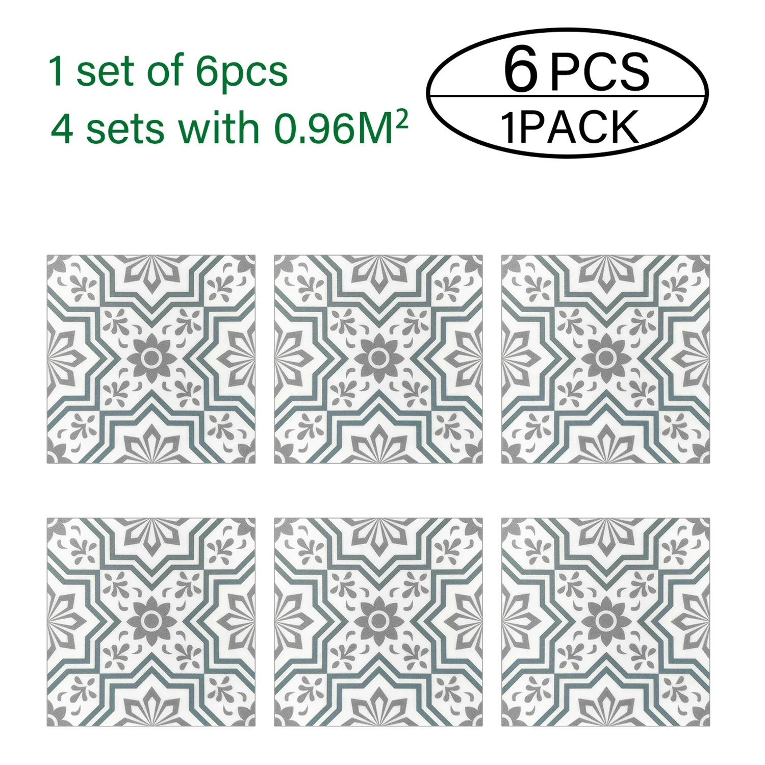 6PCS/Set Tile Stickers 20cmx20cm - Image 8