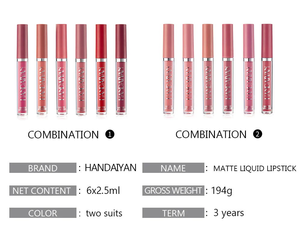 6PCS/Set Velvet Matte Lipstick - Image 17