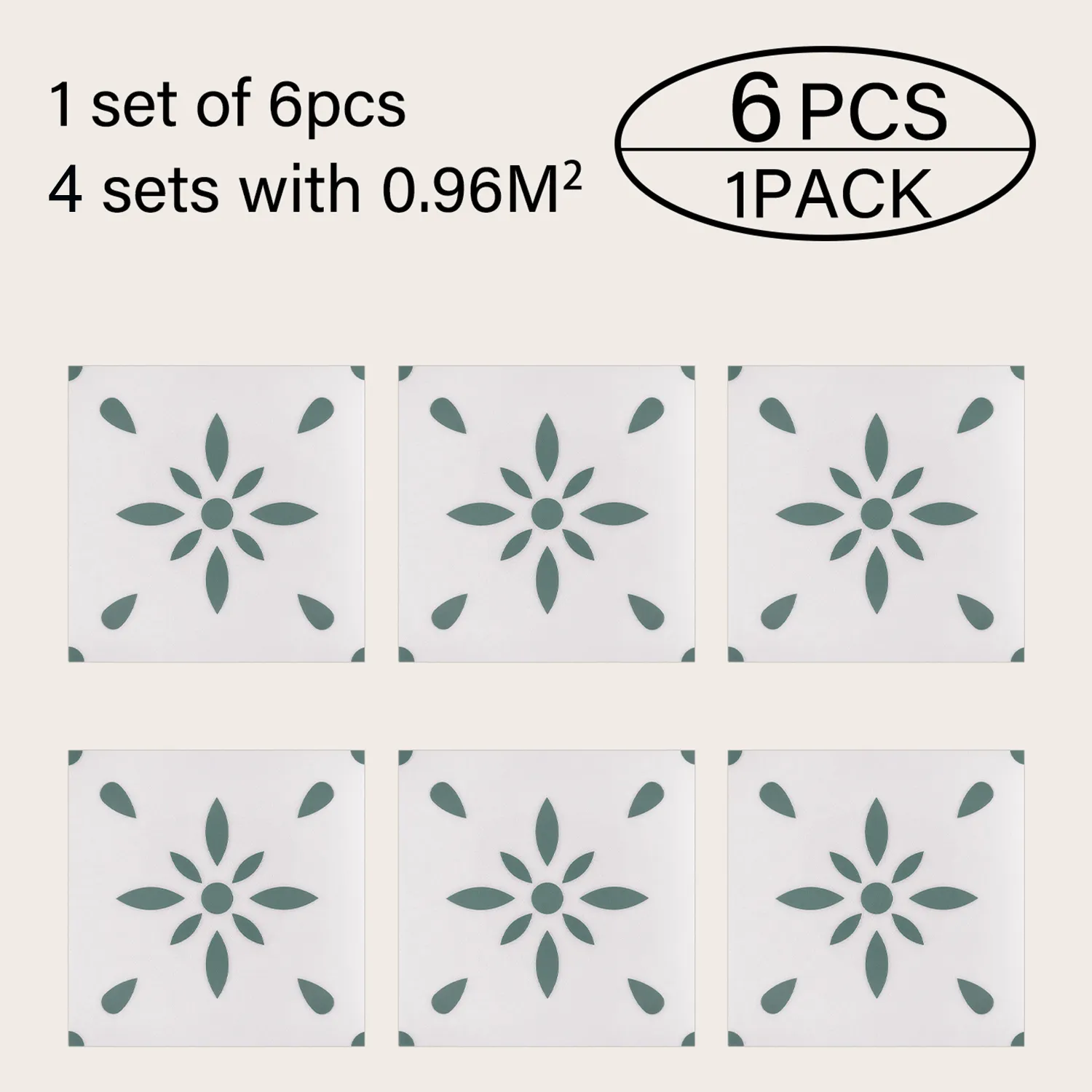 6PCS Tile Sticker 20cmx20cm - Image 4