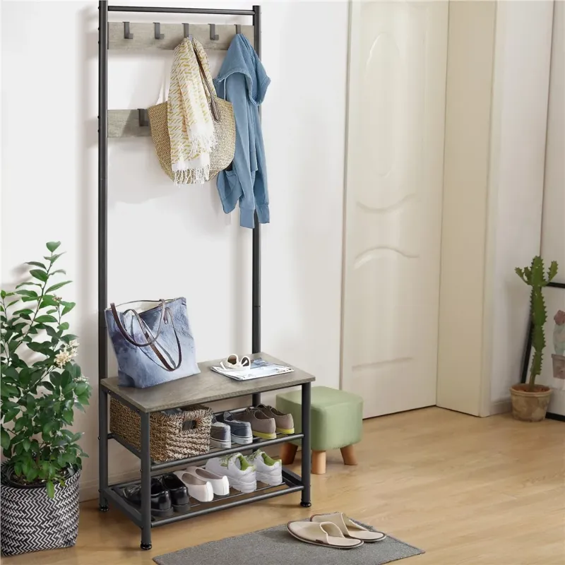 73" Metal Hall Bench Rack - Image 5