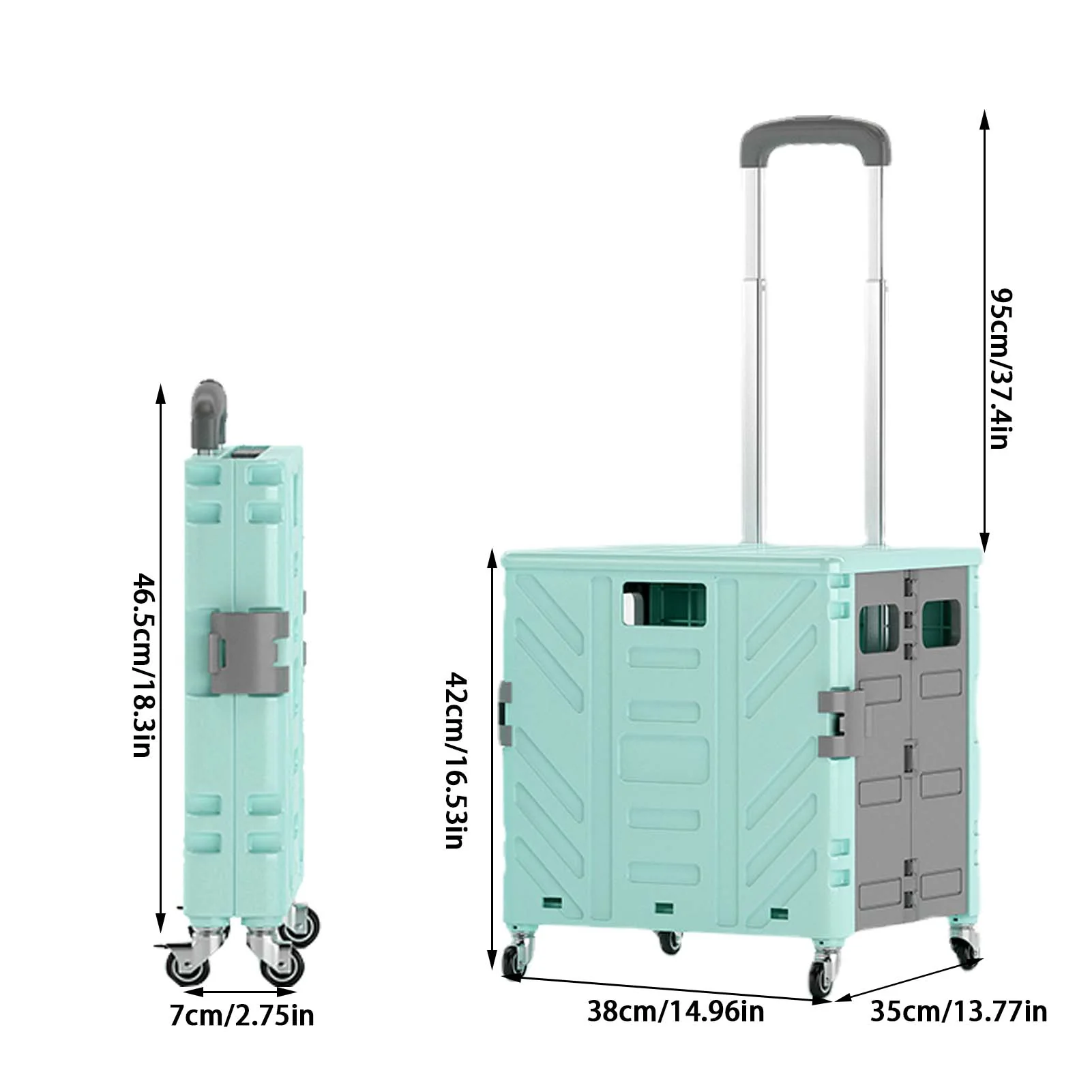 75L Portable Shopping Cart Trolley - Image 24