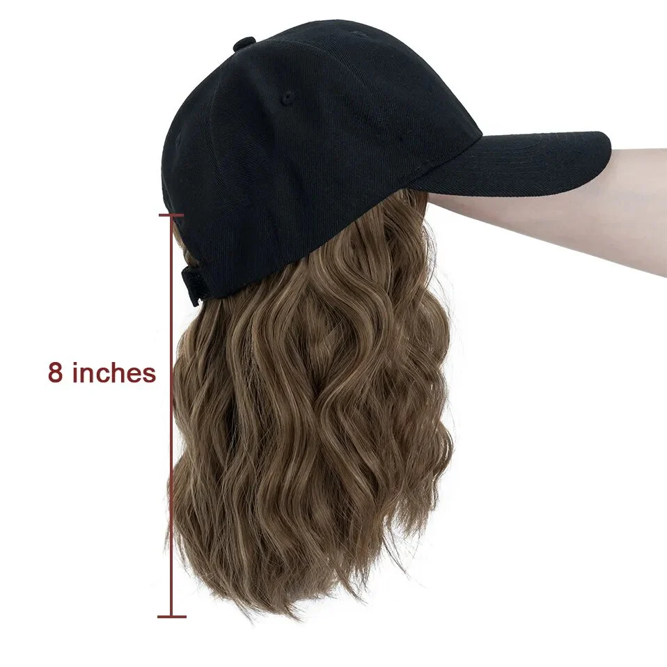 8 Inches Wavy Hair Wig Baseball Cap - Image 3