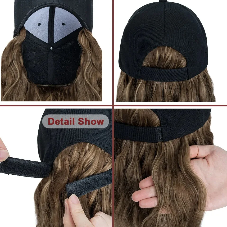8 Inches Wavy Hair Wig Baseball Cap - Image 4