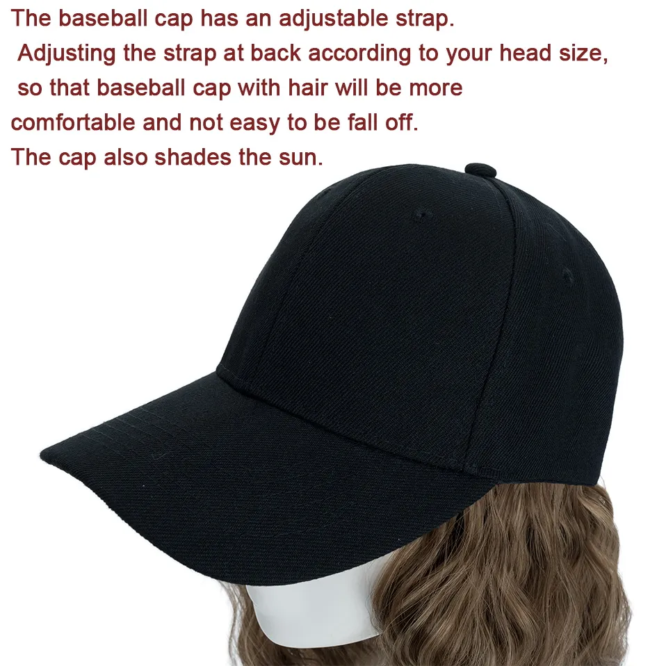 8 Inches Wavy Hair Wig Baseball Cap - Image 5