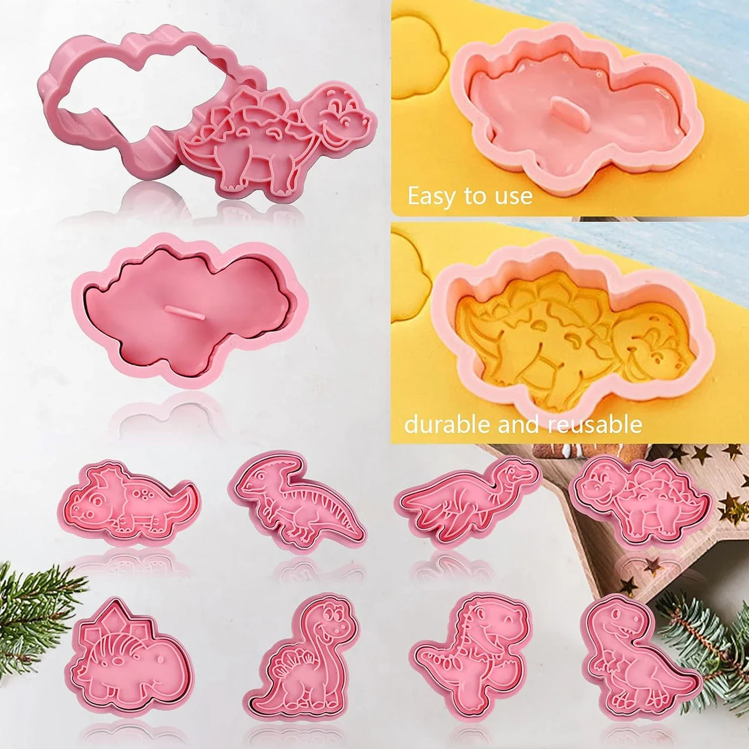 8PCS Dinosaur Cookie Mold Cutter - Image 4