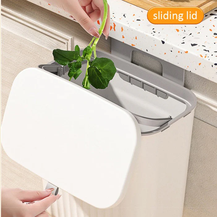 9L Sliding Lid Hanging Trash Can - Image 10