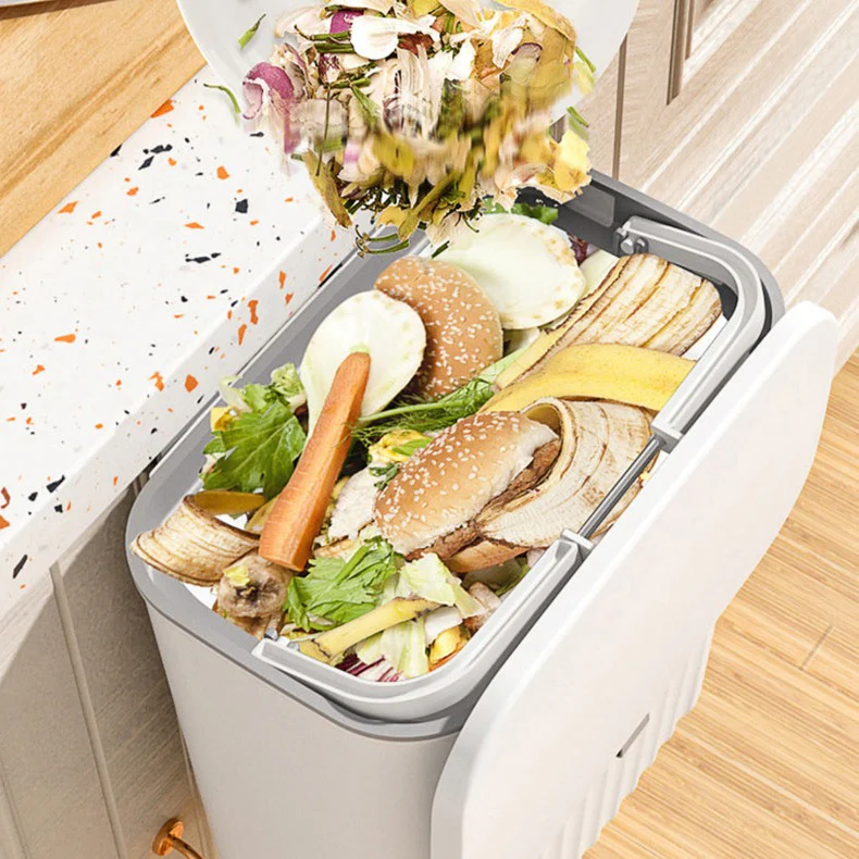 9L Sliding Lid Hanging Trash Can - Image 12