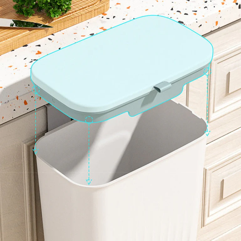 9L Sliding Lid Hanging Trash Can - Image 16