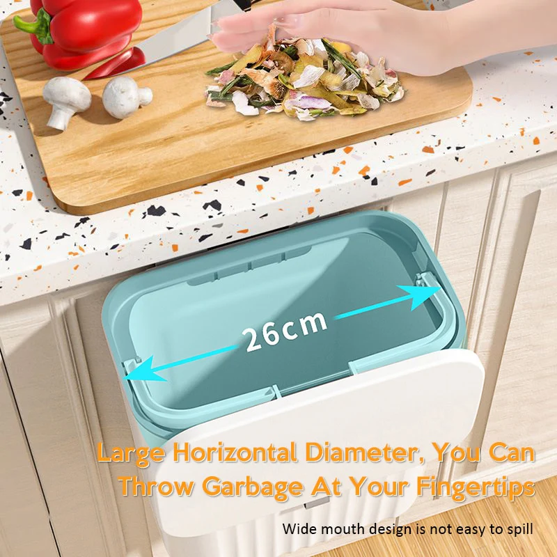 9L Sliding Lid Hanging Trash Can - Image 6