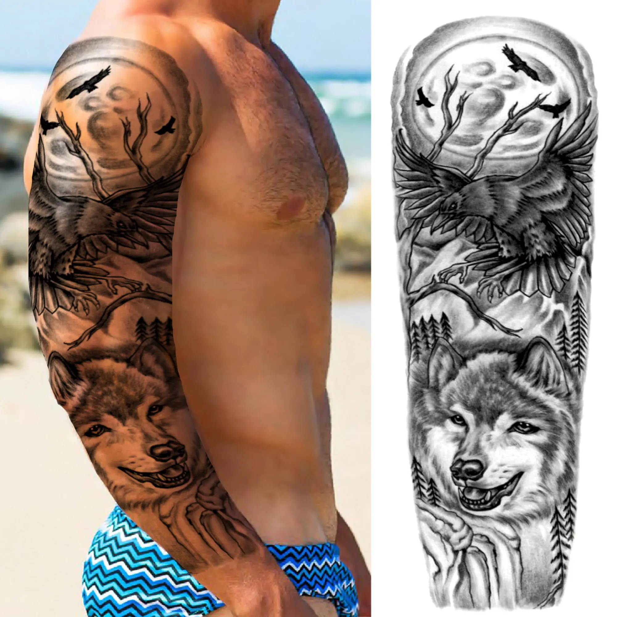 Arm Sleeve Temporary Tattoos - Image 12